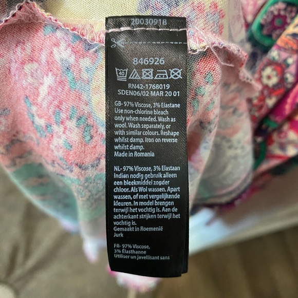 Monsoon maxi colorful jersey flattering summer dress size large Vneck sleeveless - Picture 7 of 7